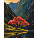 Картина за номерами Пейзаж. Дерево серед гір 40*50 см  LW 3514