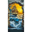 Картина за номерами  Корабель в морі 40*80 см LW 5119