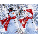 Картина за номерами Веселі сніговики LW 3070 40*50 см