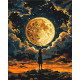 Картина за номерами Дівчина під Місяцем. Космос (з фарбами металік) 40*50 см LW 3401