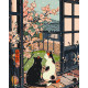 Картина за номерами Котики біля сакури 40*50 см LW 3404