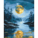 Картина за номерами Вечірній пейзаж з фарбами металік 40*50 см LW 3442