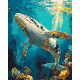 Картина за номерами Підводний світ, кит з фарбами металік 40*50 см LW 3495