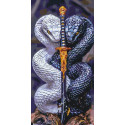 Картина за номерами Стражі меча (змії) з фарбами металік 40*80 см  LW5136