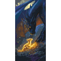 Картина за номерами Фентезі "Четверте крило" - Зустріч з драконом з фарбами металік 40*80 см  LW5140