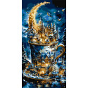 Картина за номерами Різдвяне казкове місто з фарбами металік 40*80 см LW 5179