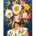 Картина за номерами  Дівчина у квітах гортензії 40*50 см LW 12710