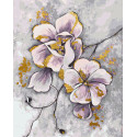 Картина за номерами Орхідеї з фарбами металік золото 40*50 см LW 30090