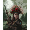Картина за номерами Дівчина-воїн  40*50 см LW 3231
