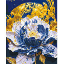Картина за номерами Дивовижна квітка з фарбами металік 40*50 см LW 3443