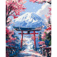 Картина за номерами Пейзаж. Фудзіяма в сакурі 40*50 см LW 3456