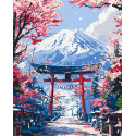 Картина за номерами Пейзаж. Фудзіяма в сакурі 40*50 см LW 3456