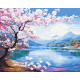Картина за номерами Пейзаж.Сакура біля річки 40*50 см LW 3488
