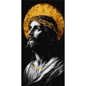 Картина за номерами Образ Спасителя з фарбами металік LW5158