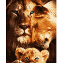 Картина за номерами Сім'я левів   40х50 см PN3999