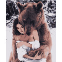 Картина за номерами Дівчина та ведмідь  40х50 см PN6803