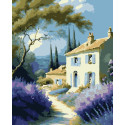 Картина за номерами Будинок з лавандою  40х50 см PN9187