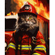 Картина за номерами Котик пожежник   40х50 см PN4208