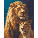 Алмазна мозаїка Король лев і левиця 40*50 см OD 0320