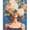 Алмазна мозаїка Дівчина у півоніях 40*50 см OD 11080