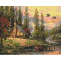 Алмазна мозаїка Мисливський будиночок. Пейзаж 40*50 см OD 1831