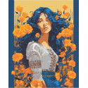 Алмазна мозаїка Український сюжет. Дівчина українка 40*50 см OD 30040