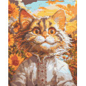 Алмазна мозаїка Котик у вишиванці. Український сюжет 40*50 см OD 30070
