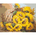 Алмазна мозаїка Соняшники у кошику. Квіти 40*50 см OD 3027