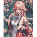 Алмазна мозаїка Аніме Геншин Імпакт Яе Міко  40*50 см OD 30650 dp-a