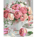Алмазна мозаїка Рожеві півонії у вазі 40*50 см OD 3069