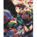 Алмазна мозаїка Аніме. Клинок, що розсікає демонів. Тандзіро Камадо 40*50 см OD 30770 dp-a
