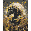 Алмазна мозаїка Чорний кінь 40*50 см OD 31200