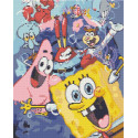 Алмазна мозаїка Герої Губка Боб. Мультфільми 40*50 см OD 3318