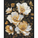 Алмазна мозаїка Золоті квіти на чорному тлі 40*50 см OD 3335