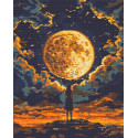 Алмазна мозаїка Дівчина під Місяцем. космос 40*50 см OD 3401