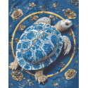 Алмазна мозаїка Черепаха в квітах 40*50 см OD 3446