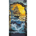 Алмазна мозаїка Корабель у морі 40*80 см OD 5119