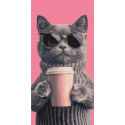 Алмазна мозаїка Котячий вайб 40*80 см OD5156