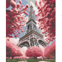 Алмазна мозаїка Париж в сакурі 40*50 см OD 6004