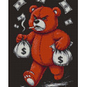 Алмазна мозаїка Ведмідь з грошима 40*50 см OD 6012
