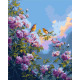Картина за номерами Пейзаж. Пташки серед квітучих півоній 40*50 см LW 2003-01