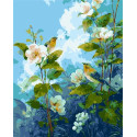 Картина за номерами Пейзаж. Ніжність весни: птахи серед цвіту 40*50 см LW 2007-01