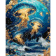 Картина за номерами Пейзаж. Світло медуз над хвилями з фарбами металік 40*50 см LW 2173-01