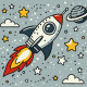 Картина за номерами Космічна ракета 25х25см КНО1229