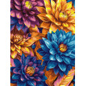 Картина за номерами Яскраві жоржини з фарбами металік extra 30х40см КНО3305