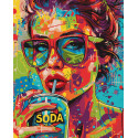 Картина за номерами Дівчина з содовою 40х50 см КНО5126