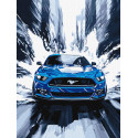Картина за номерами Синій мустанг 30х40  КНО5159