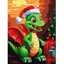 Картина за номерами 7+ Різдвяний дракон 30х40см КНО6110