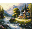 Картина за номерами Будиночок у горах 40х50 см КНО6329