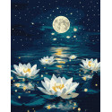Картина за номерами Лотос під сяйвом з фарбами металiк 40х50см  КНО6391